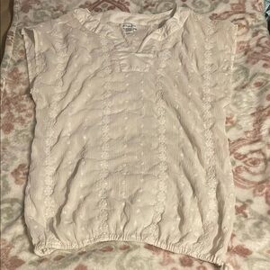 Liz Claiborne Cream Blouse with Textured Design